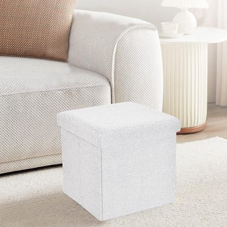 Home Republic Foldable Boucle Storage Ottoman