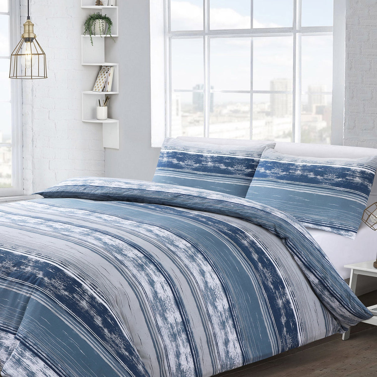 Velosso Brooklyn Stripe Duvet Cover & Pillowcase Set