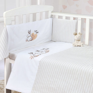 Bunny Stripes Cot Bumper and Cover Set