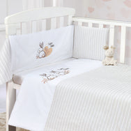 My Little World Bunny Stripes 2 Piece Cot Bumper And Cover Set