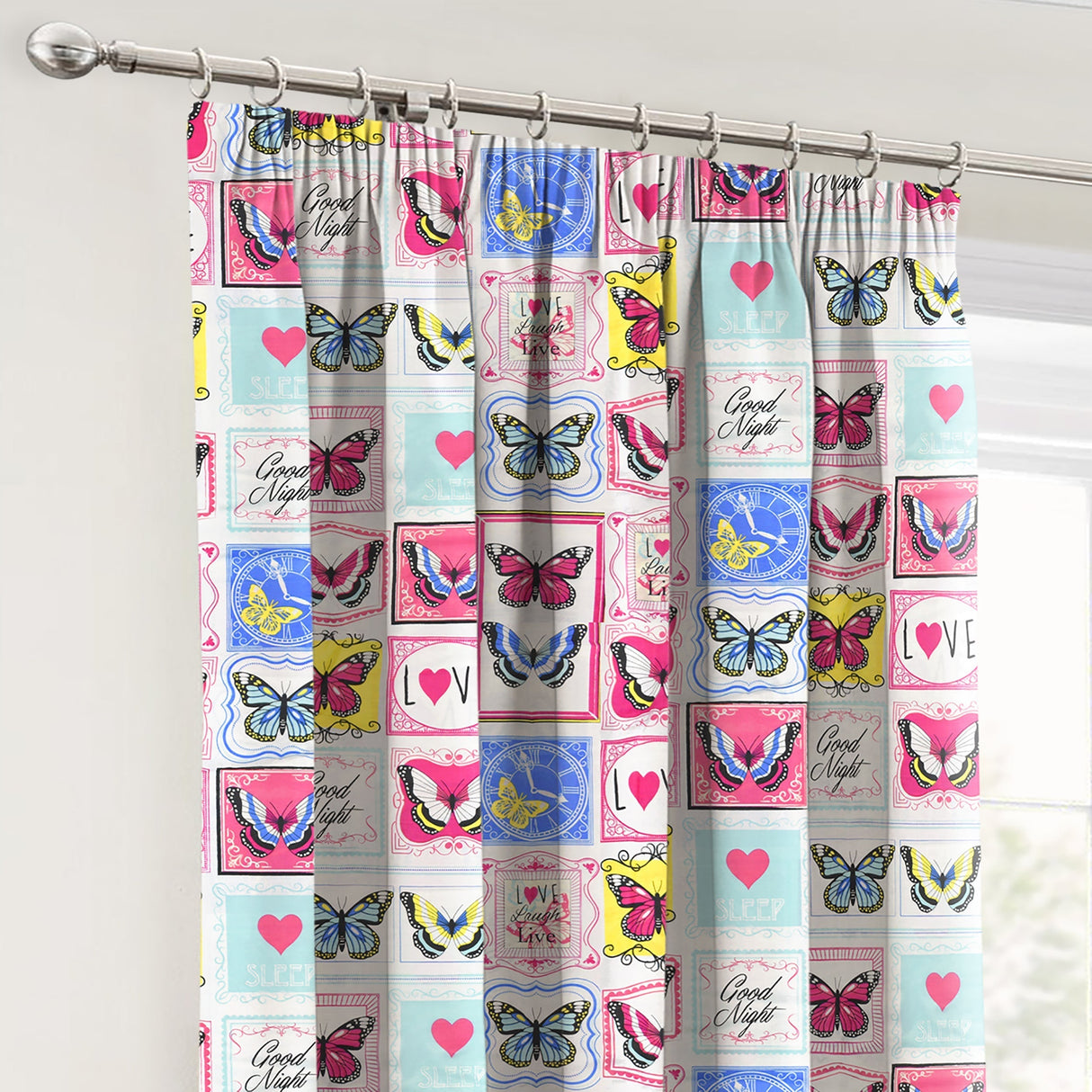 Velosso Butterfly Pencil Pleat Curtains