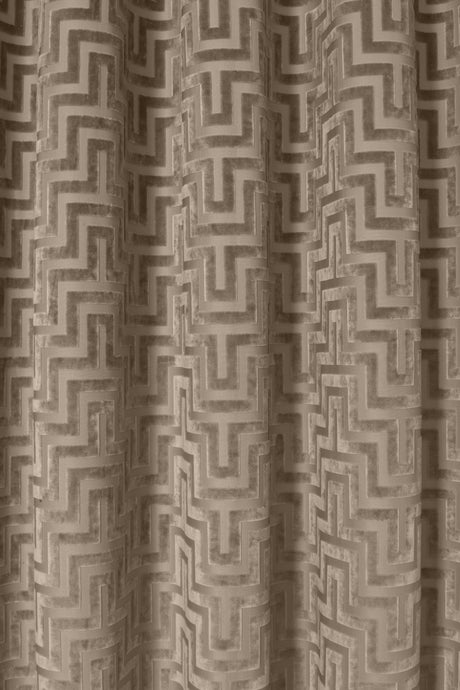 Velosso Dante Greek Key Velvet Ring Top Curtains