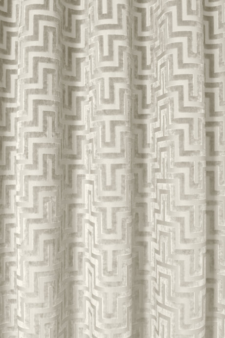 Velosso Dante Greek Key Velvet Ring Top Curtains