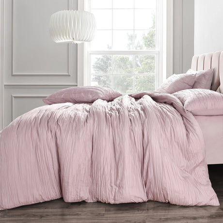 Velosso Calais Crinkle Duvet Cover & Pillowcase Set