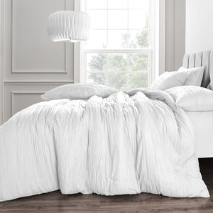 Velosso Calais Crinkle Duvet Cover & Pillowcase Set