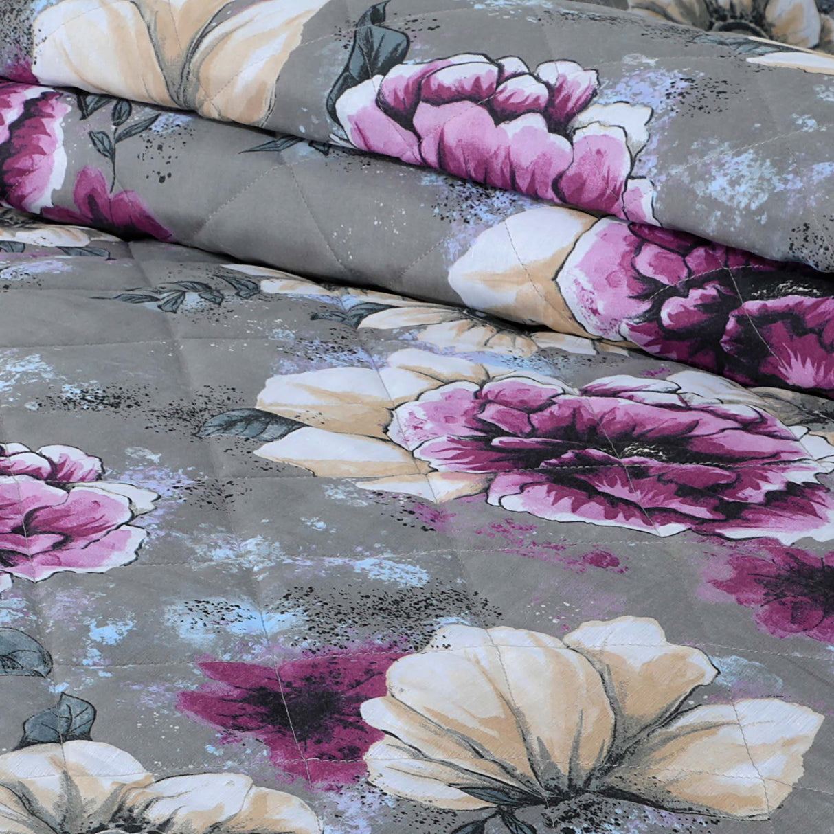 Velosso Casia Floral Printed Quilted Bedspread Set