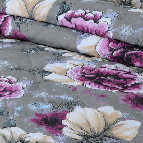 Velosso Casia Floral Printed Quilted Bedspread Set