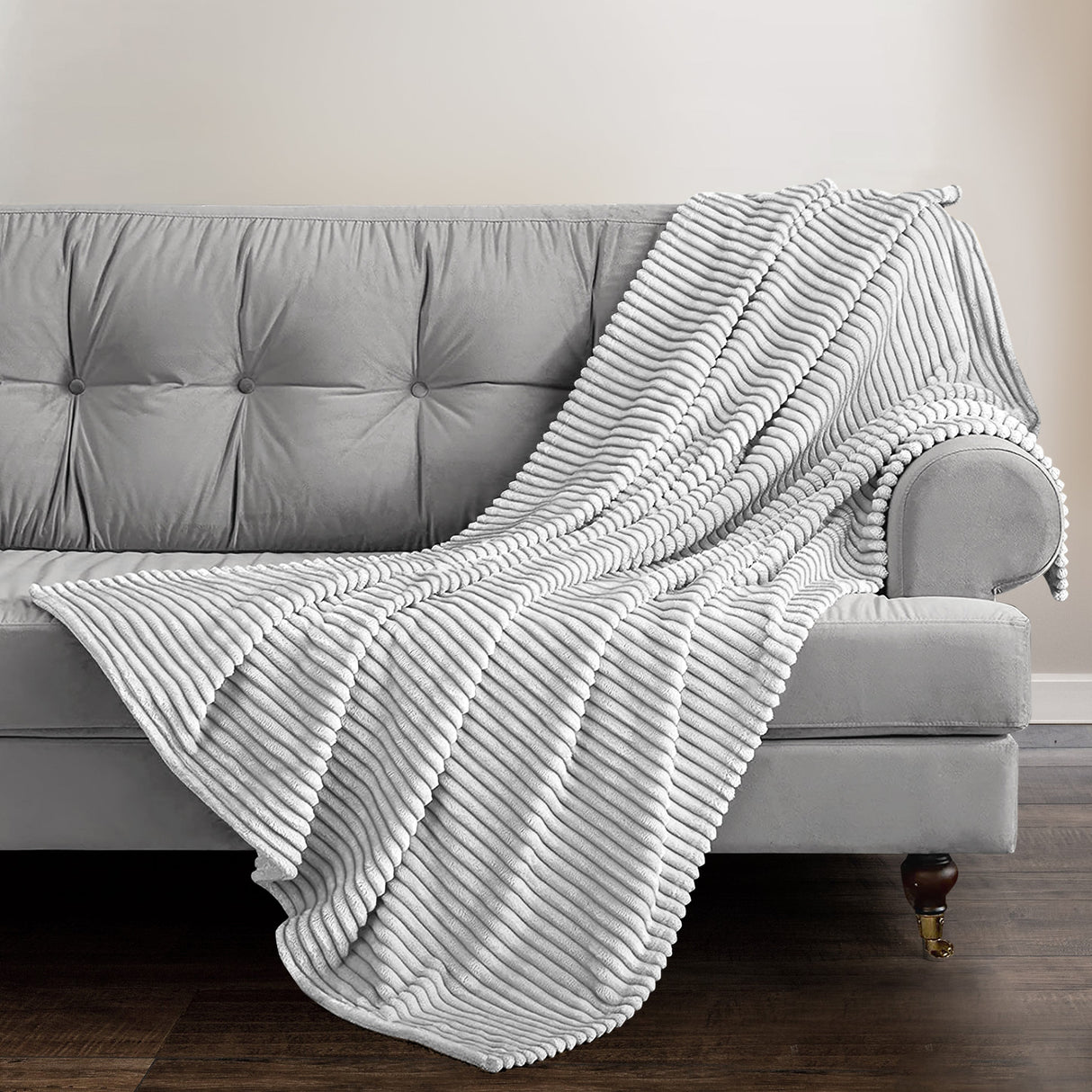 Velosso Corduroy Back Printed Throw Blanket