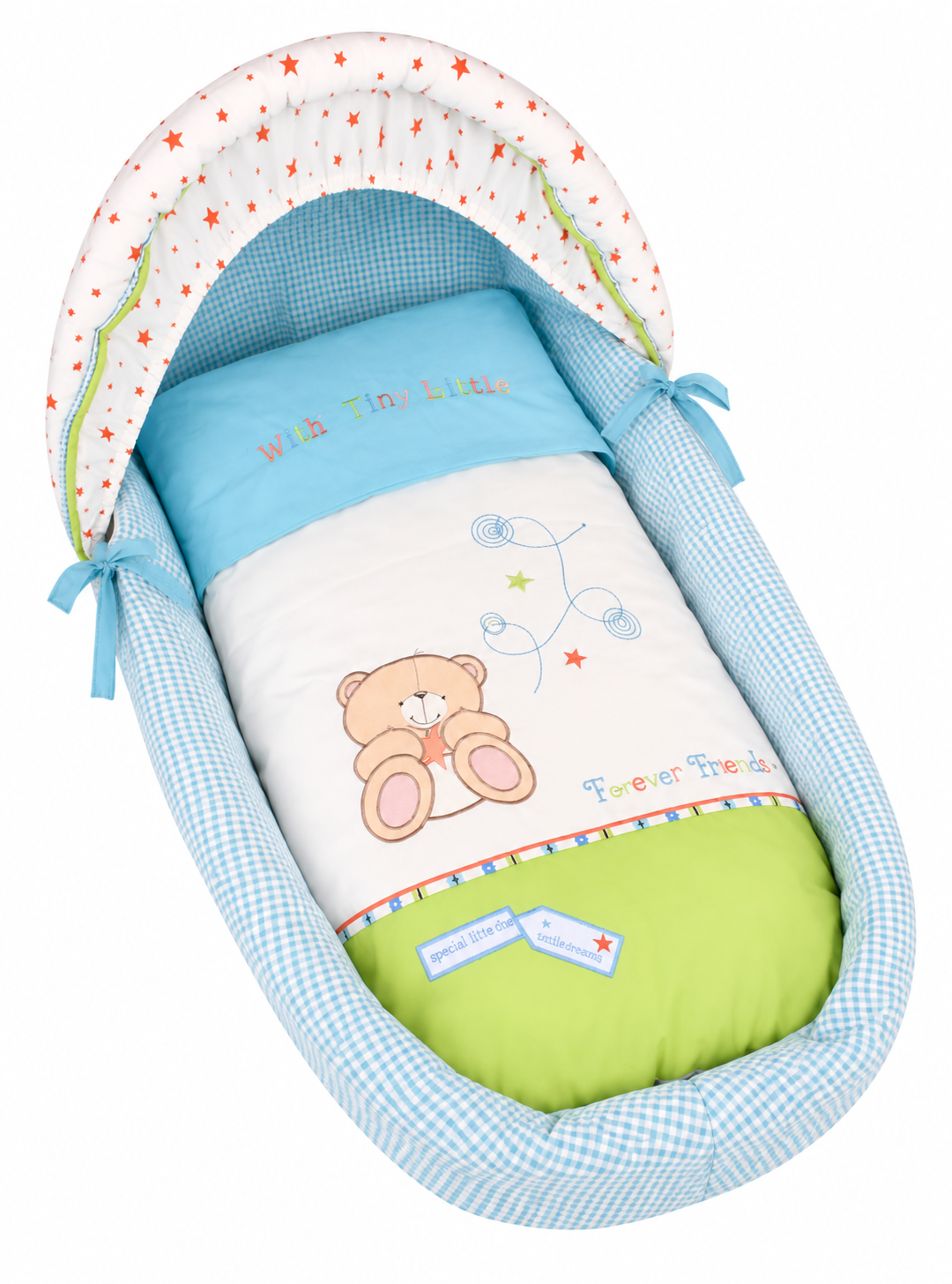 Forever Friends Little Star Corn Husk Moses Basket Dressing Only