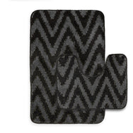 Velosso 2 Piece Chevron Stripe Bath and Pedestal Mat Set
