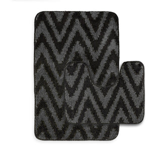 Velosso 2 Piece Chevron Stripe Bath and Pedestal Mat Set