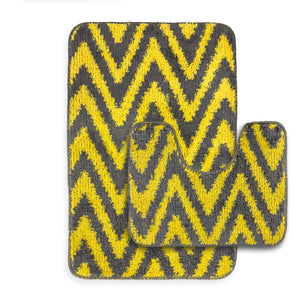 Velosso 2 Piece Chevron Stripe Bath and Pedestal Mat Set