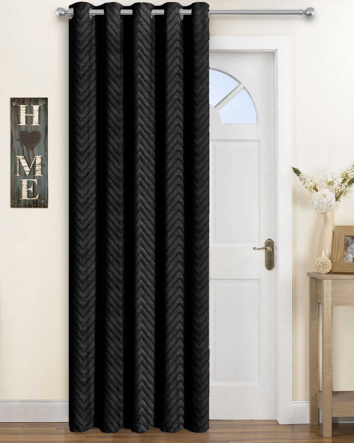 Velosso Chevron Ring Top Door Curtain