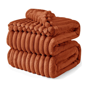 Velosso Chunky Cord Faux Rabbit Fur Throw