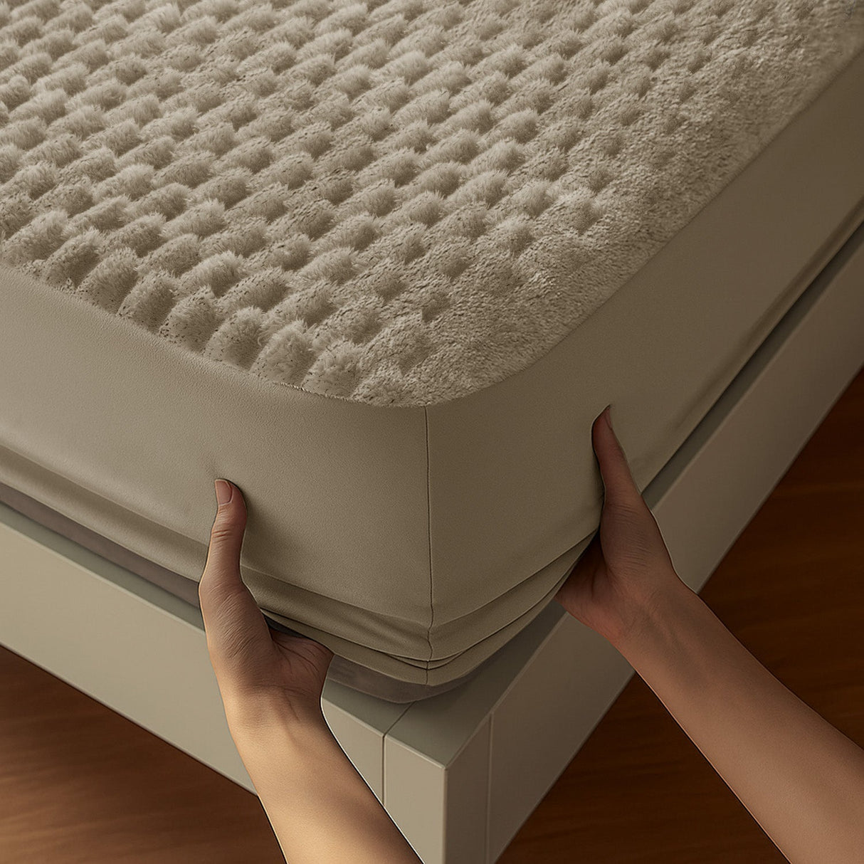 Velosso Chunky Popcorn Faux Rabbit Fur Fitted Sheet