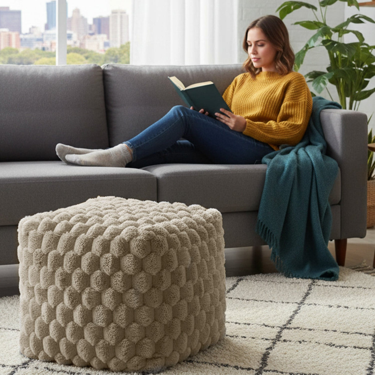 Home Republic Chunky Popcorn Faux Fur Bean Bag