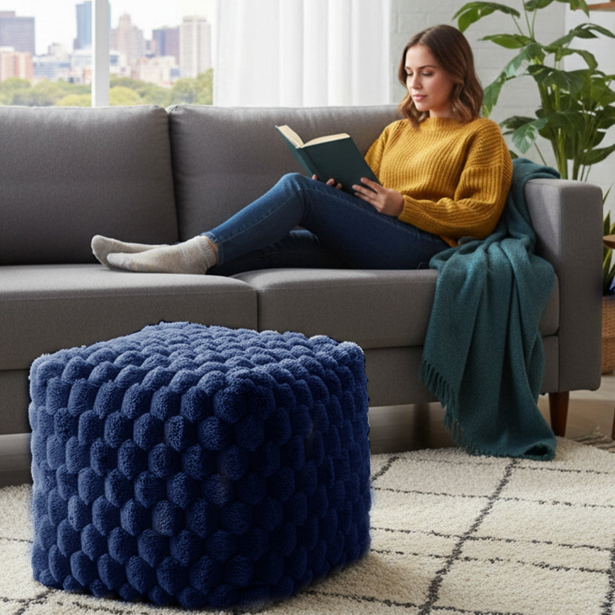 Home Republic Chunky Popcorn Faux Fur Bean Bag