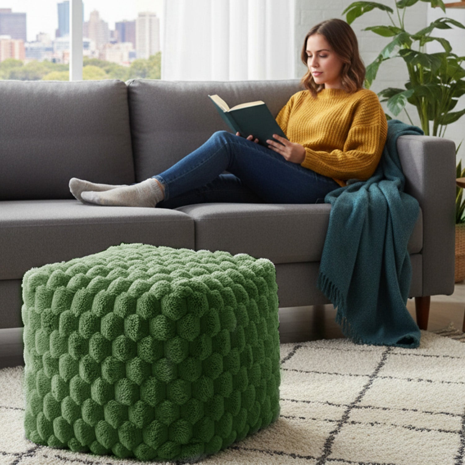 Home Republic Chunky Popcorn Faux Fur Bean Bag