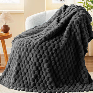 Velosso Chunky Popcorn Faux Rabbit Fur Blanket