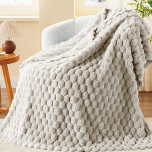 Velosso Chunky Popcorn Faux Rabbit Fur Blanket