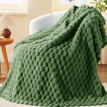 Chunky Popcorn Faux Rabbit Fur Blanket