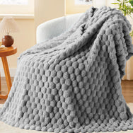 Velosso Chunky Popcorn Faux Rabbit Fur Blanket