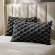 Velosso Chunky Popcorn Faux Rabbit Pillowcase Pair