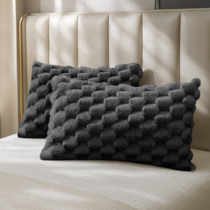 Velosso Chunky Popcorn Faux Rabbit Pillowcase Pair