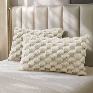 Velosso Chunky Popcorn Faux Rabbit Pillowcase Pair