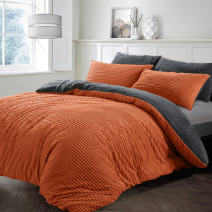 Velosso Plush Cord Teddy Duvet Cover & Pillowcase Set