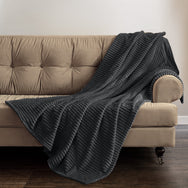Velosso Plaid Cord Ribbed Blanket Throw