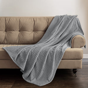 Velosso Plaid Cord Ribbed Blanket Throw