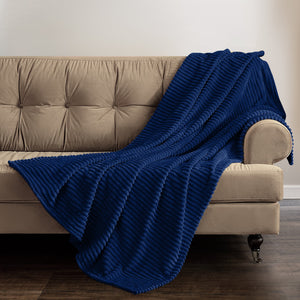 Velosso Plaid Cord Ribbed Blanket Throw
