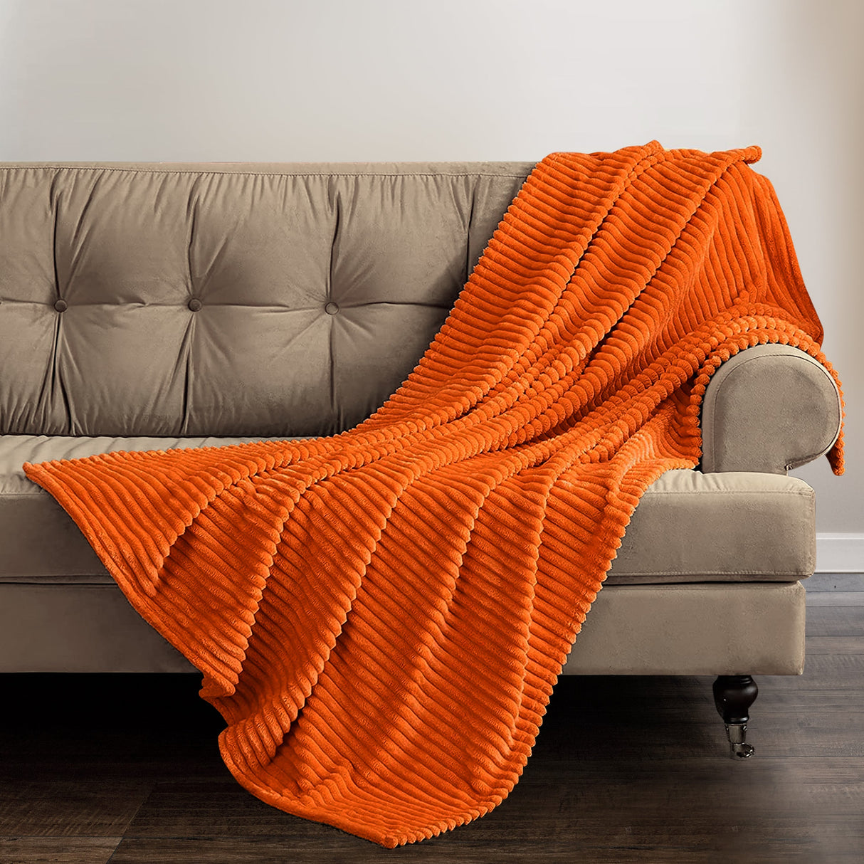 Velosso Plaid Cord Ribbed Blanket Throw