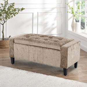 Home Republic Bijou Crushed Velvet Storage Seat