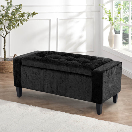 Home Republic Bijou Crushed Velvet Storage Seat