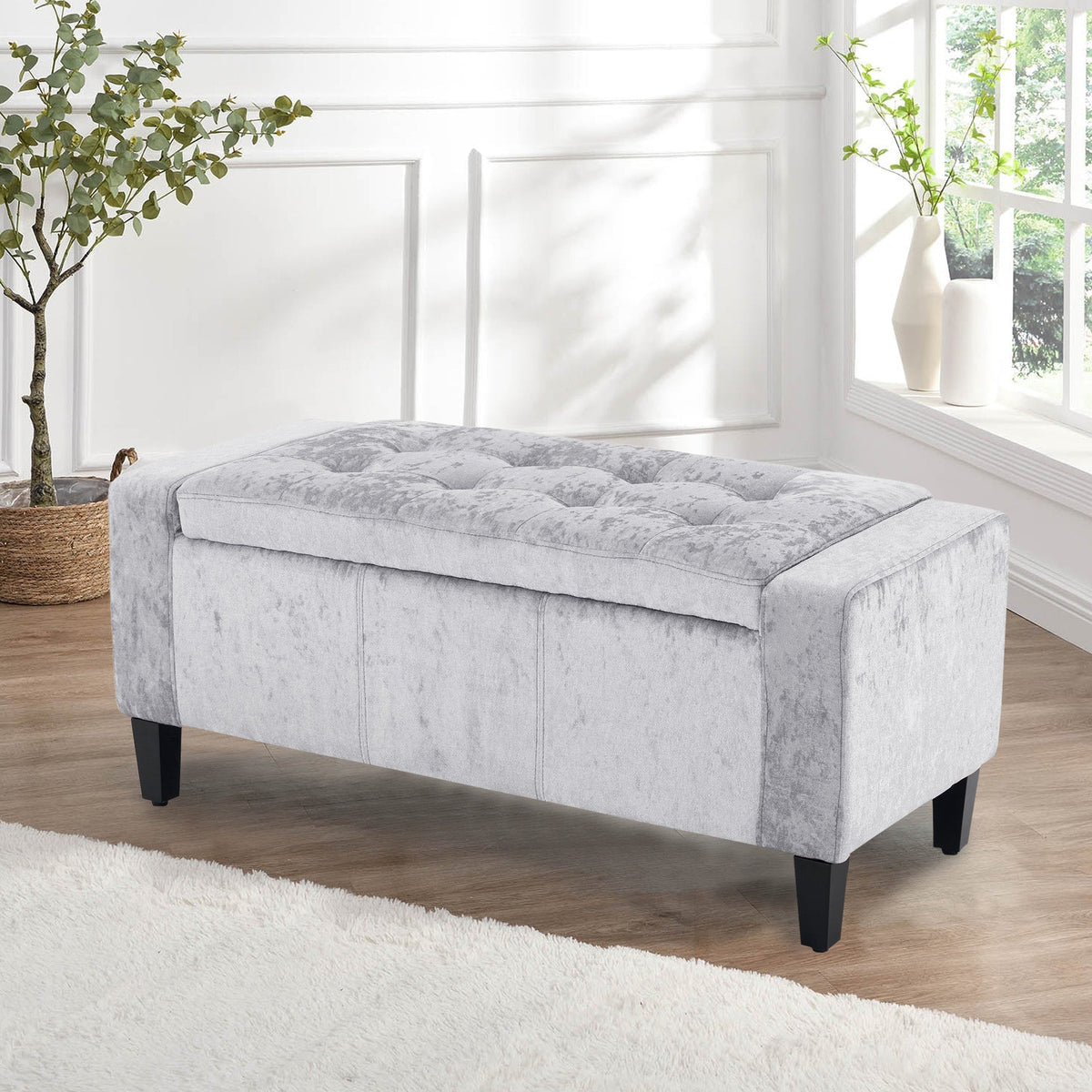 Home Republic Bijou Crushed Velvet Storage Seat