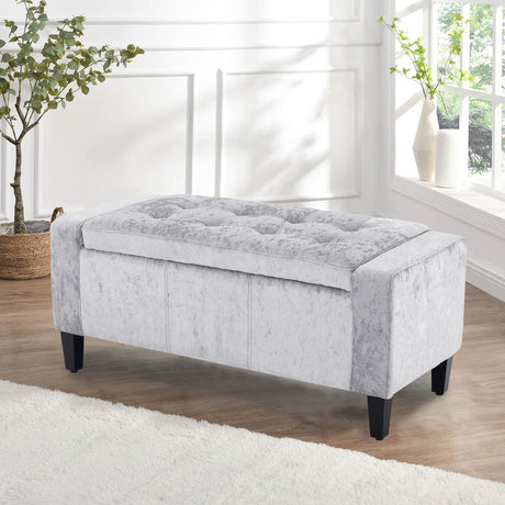 Home Republic Bijou Crushed Velvet Storage Seat
