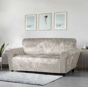 Home Republic Crushed Velvet Stretch Fitted Sofa Cover