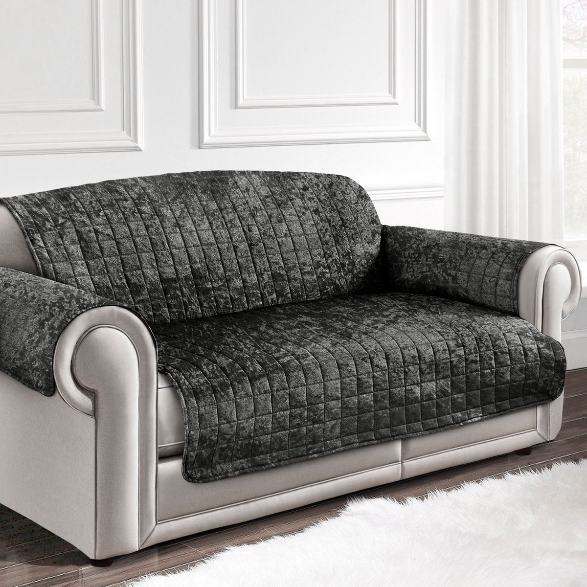 Home Republic Crushed Velvet Sofa Protector