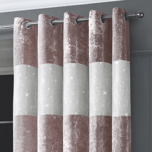 Intimates Crushed Velvet Diamante Ring Top Curtains