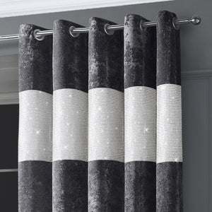Intimates Crushed Velvet Diamante Ring Top Curtains