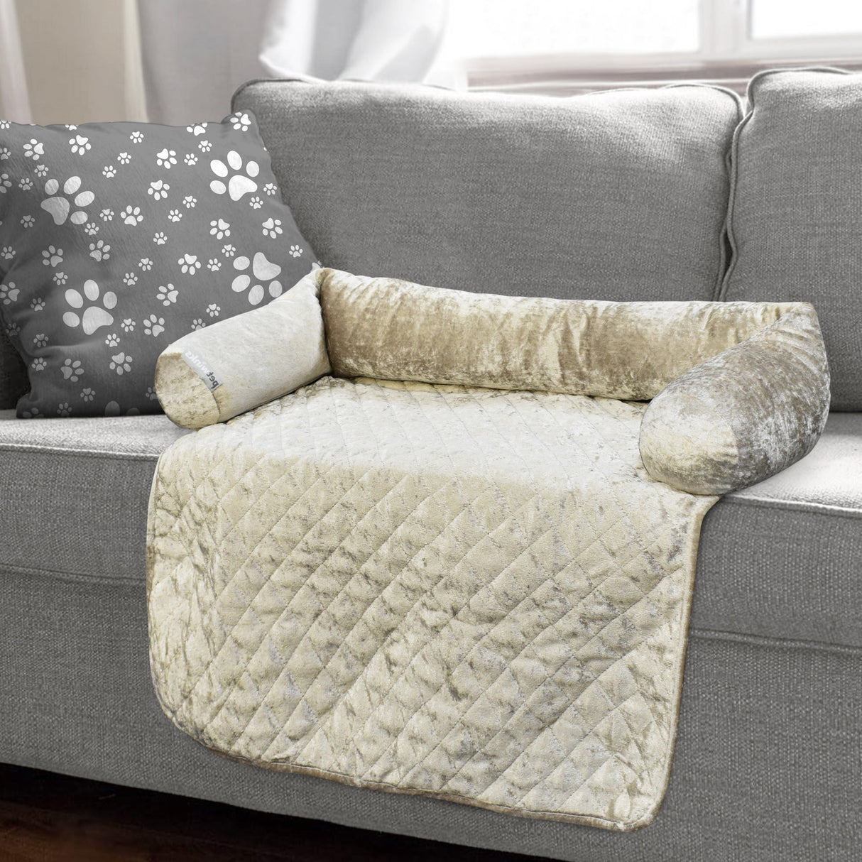 Pet Winks Crushed Velvet Sofa Topper