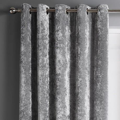 Intimates Plain Crushed Velvet Ring Top Curtains