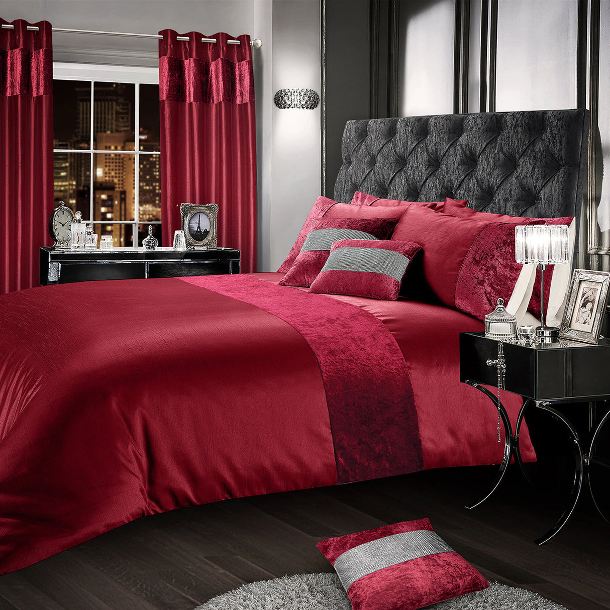 Intimates Crushed Velvet Duvet Cover & Pillowcase Set