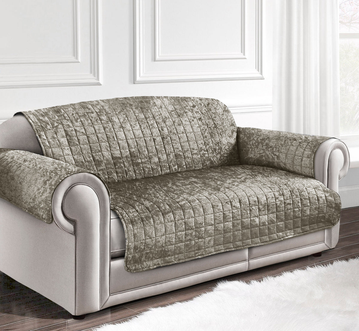 Home Republic Crushed Velvet Sofa Protector