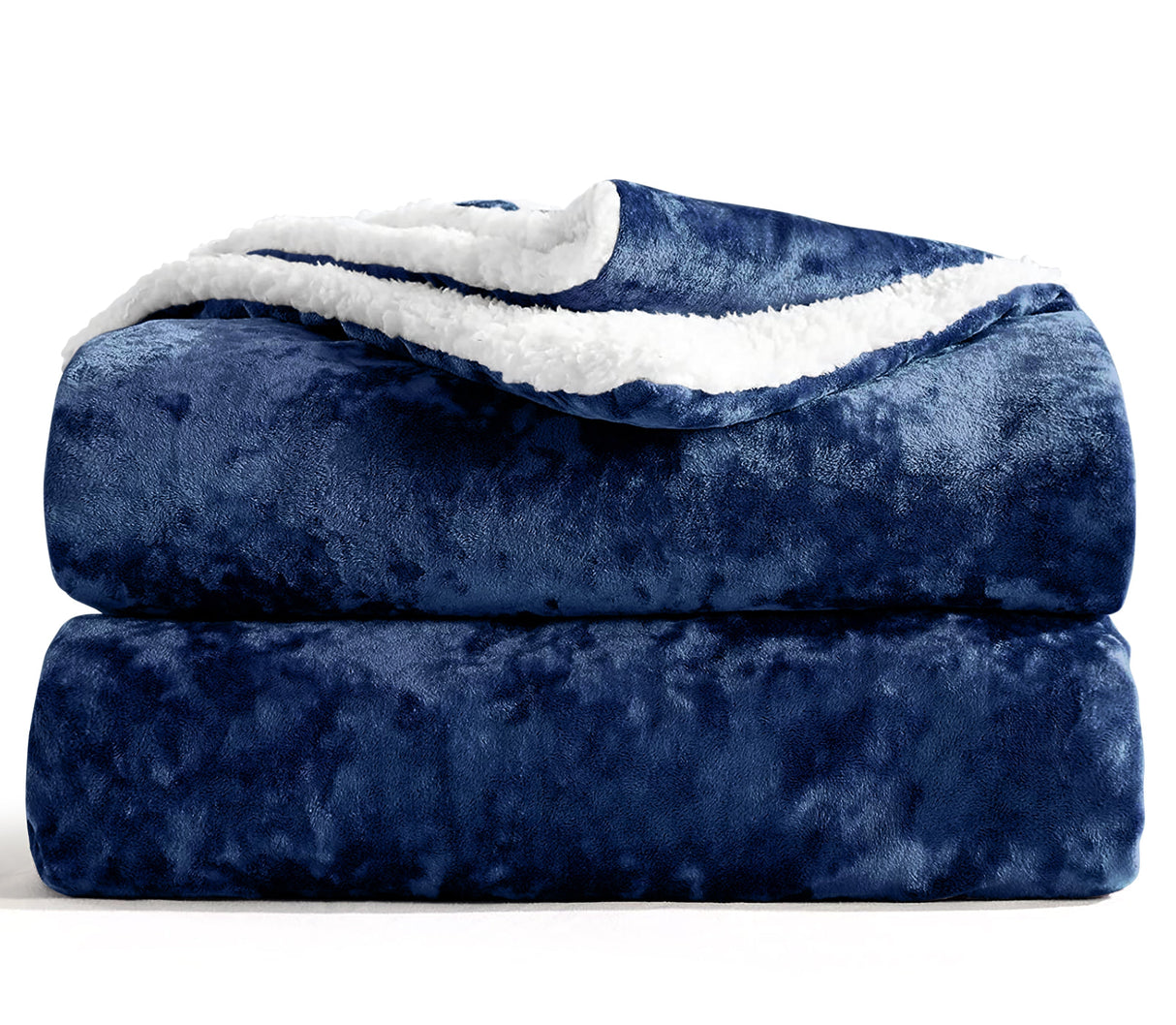 Velosso Crushed Velvet Sherpa Reverse Throw Blanket