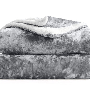 Crushed Velvet Sherpa Reverse Blanket