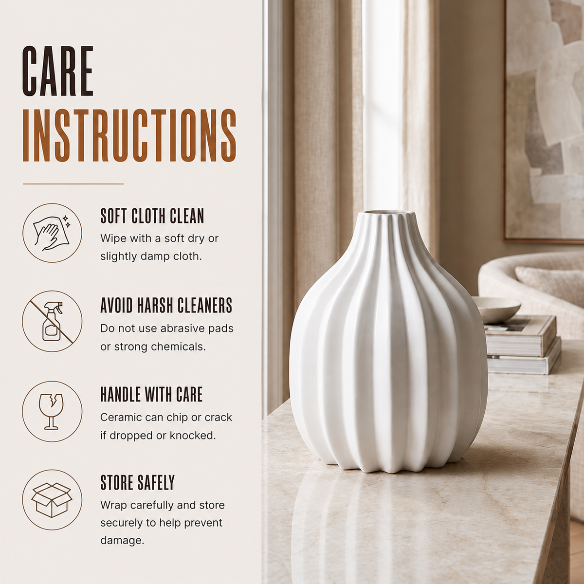 Home Republic Ceramic Wide Vase