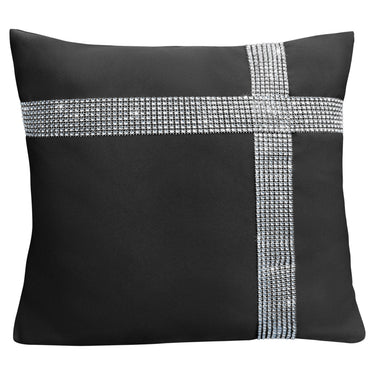 Diamante Cross Cushion Cover
